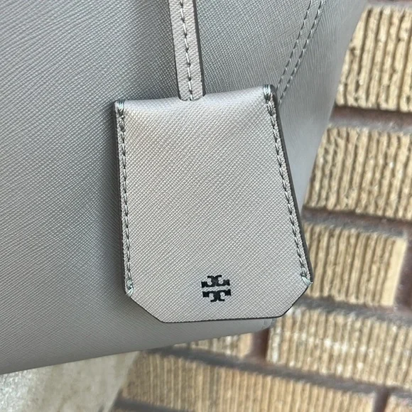 Tory Burch Gray Structured Leather Tote - Picture 4 of 15
